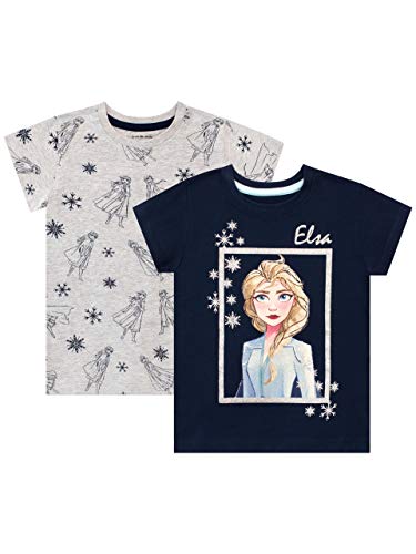 Disney Camiseta Paquete de 2 de Manga Corta para niñas Frozen Multicolor 18-24 Meses