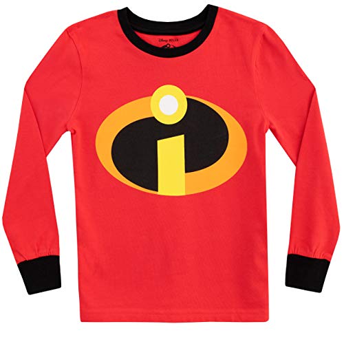 Disney Pijamas de Manga Larga para niños The Incredibles Ajuste Ceñido Rojo 6-7 Años