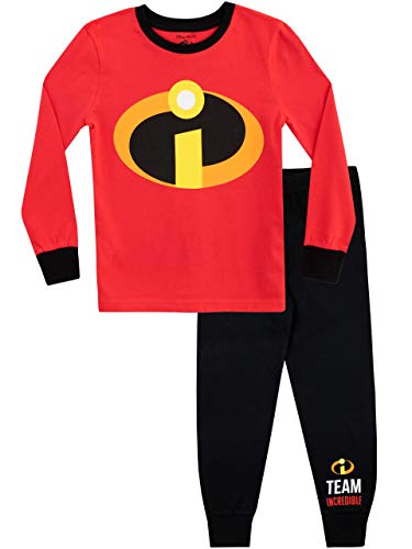 Disney Pijamas de Manga Larga para niños The Incredibles Ajuste Ceñido Rojo 6-7 Años