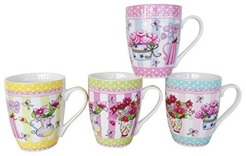 DISOK - Taza Flores Presentada En Original Estuche Maceta de Regalo (Precio Unitario) - Recuerdos Bodas, Comuniones. Tazas Originales Invitadas Bodas, Bautizos, Comuniones, Cumpleaños