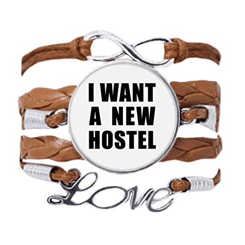 DIYthinker I Want A New Hostel Art Deco Pulsera de regalo de moda con cadena de amor, adorno de cuerda