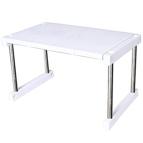 Domeilleur - Camarera para cocina extensible y apilable, acero inoxidable, Blanco, 1 layer