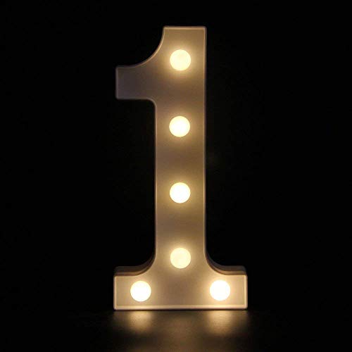DON LETRA - Números Decoración LED Números Decorativos con LED Lámparas Decoradas LED Luces Decorativas LED Luz de Decoración Diseño de Números 0-9 Color Blanco (1)
