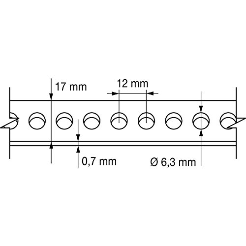 Don Quichotte – Cinta perforada de 17 mm galvanizado 10 metros en una rollo en caja de plástico, 1 pieza, 104466685