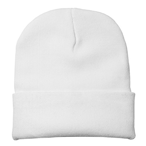 DonDon gorro de invierno gorro de abrigo diseño clásico moderno y suave blanco