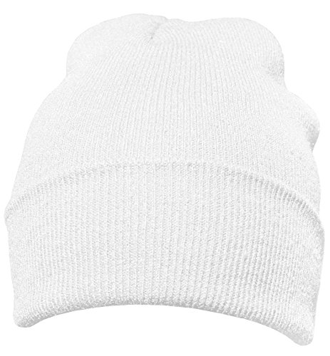 DonDon gorro de invierno gorro de abrigo diseño clásico moderno y suave blanco