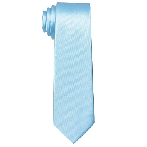 DonDon hombres corbata 7 cm business professional classica hecho a mano azul claro para la oficina o eventos festivos