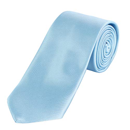 DonDon hombres corbata 7 cm business professional classica hecho a mano azul claro para la oficina o eventos festivos