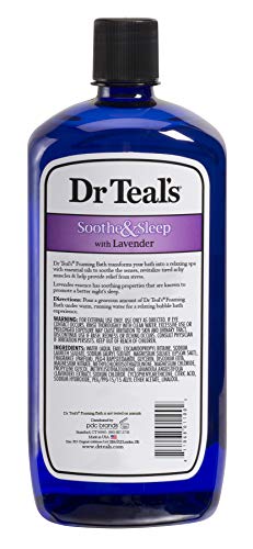 Dr Teal's Pure Epsom - Baño espumoso para calmar y dormir con lavanda, 1 litro