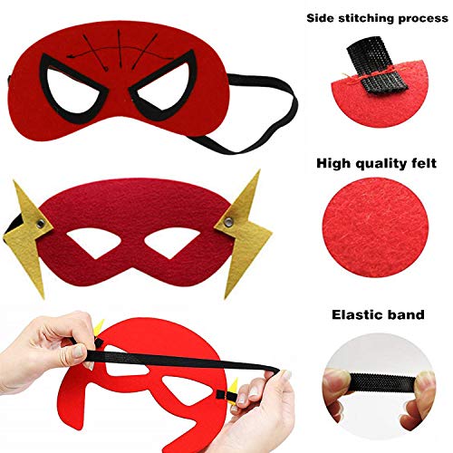 DREAMWIN 38 Piezas Máscaras Superhéroe, Máscaras de Cosplay de Superhéroe, Máscaras para Niños y Adultos