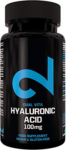 DUAL VITA Hyaluronic Acid | Ácido Hialurónico 100% Natural Para Hombres y Mujeres | 100mg x 60 Cápsulas Veganas | Suplemento Dietético 100% Natural Sin Aditivos| Certificado | Hecho En La UE