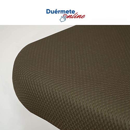 Duérmete Online Pack Ahorro Colchón Viscoelástico Goa Reversible + Base Tapizada 3D Reforzada 5 Barras de Refuerzo y Válvulas de Ventilación con 6 Patas, Chocolate, 90x180