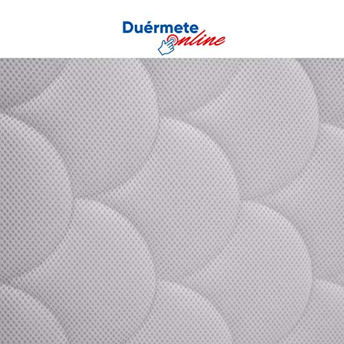 Duérmete Online Pack Ahorro Colchón Viscoelástico Lite Reversible + Base Tapizada 3D Reforzada 5 Barras de Refuerzo y Válvulas de Ventilación con 6 Patas, Chocolate, 90x180