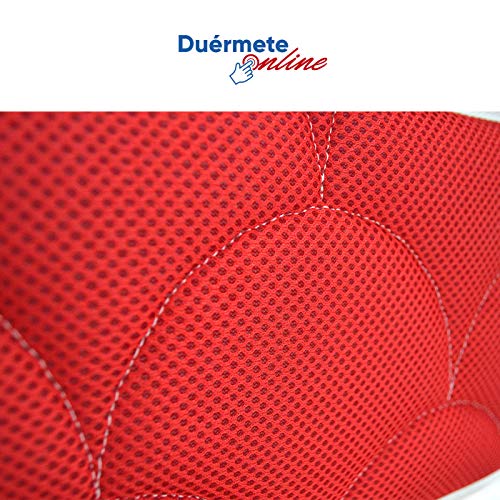 Duérmete Online Pack colchón visco elástico Lite Reversible y Base tapizada 3D, Extra-Reforzada, 5 Barras de Refuerzo y válvulas de ventilación con 7 Patas, 150 x 190 cm, Transpirable, Chocolate