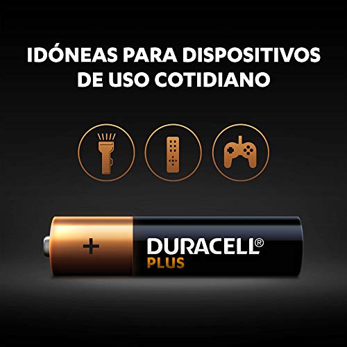 Duracell Plus AAA - Pilas Alcalinas paquete de 8, 1.5 Voltios LR03 MN2400