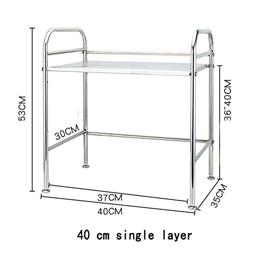 DYJD Küchenregal Mikrowelle en Bastidor Speichereinheit Edelstahl und Küchentheke Kabinett Regal Starke Tragfähigkeits mit Vier Haken (Capa Simple)