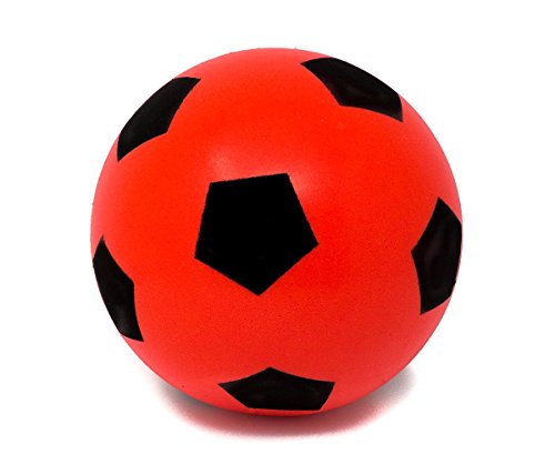 E-Deals Paquete de Tres 20 cm (tamaño 5) Suave Esponja de Espuma Cubierta Exterior del balón de fútbol Fútbol - (Pack Incluye 1 Azul, 1 Rojo y 1 Amarillo)