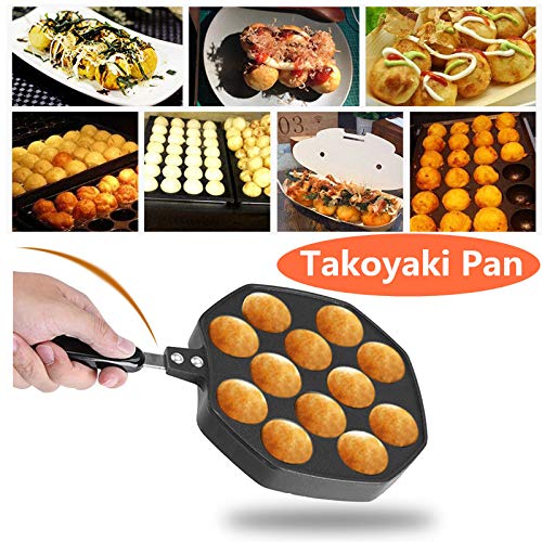 East buy Molde para Hornear, 12 cavidades de Aluminio Antiadherente Takoyaki Grill Pan Plate Pulpo Ball/Pancake Maker Molde para Hornear