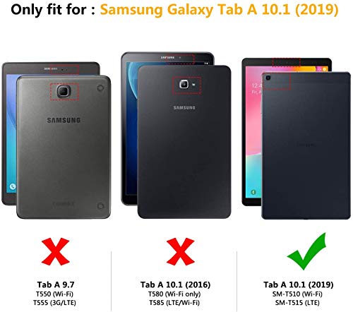 EasyAcc Funda Compatible con Samsung Galaxy Tab A 10.1 2019, Ultra Slim PU Protectora Carcasa con Función de Soporte Compatible con Samsung Galaxy Tab A 10.1 2019 SM-T510/ T515, Azul Pavo Real