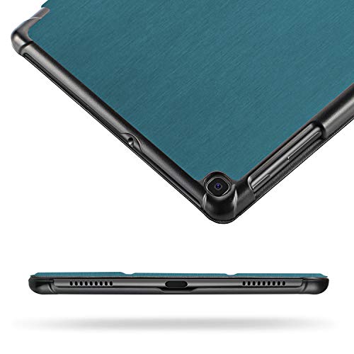 EasyAcc Funda Compatible con Samsung Galaxy Tab A 10.1 2019, Ultra Slim PU Protectora Carcasa con Función de Soporte Compatible con Samsung Galaxy Tab A 10.1 2019 SM-T510/ T515, Azul Pavo Real