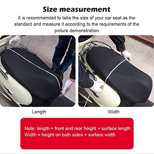 Ecisi Funda de Asiento de Motocicleta de diseño de Terciopelo y Cuero de Doble Cara 2 en 1, Protector de Cubierta de Asiento de Moto Universal Resistente al Desgaste para Todas Las Estaciones