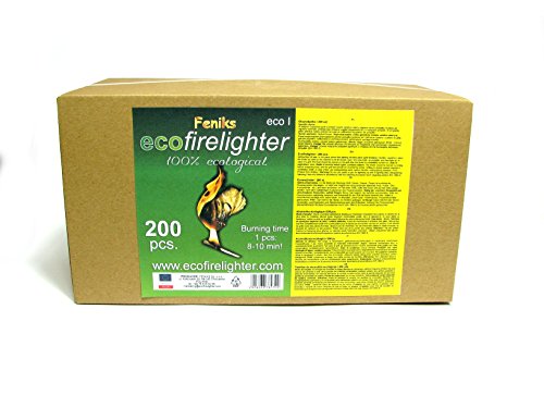 ECO Firelighters 200pcs. in the box, For Fireplace, Stoves, Barbecues and Campfires