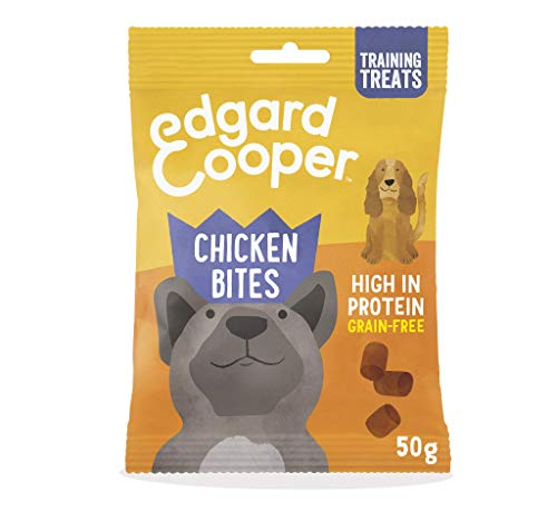 Edgard & Cooper chuches para Perros sin Cereales, con Pollo. Premios Naturales Ricos en proteínas hasta 85% de Carne cocinada al Horno con Ingredientes Simples. Pack de 15x50grs Bolsas Biodegradables