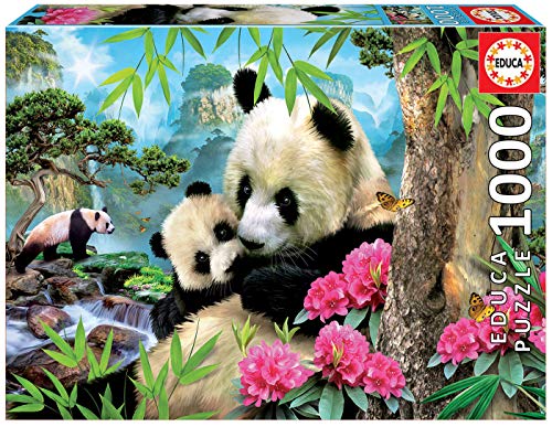 Educa Borras - Genuine Puzzles, Puzzle 1.000 piezas, Osos panda (17995)