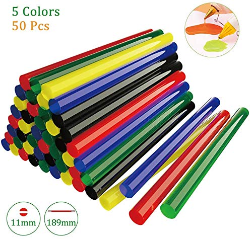 E·Durable Pegamento Termofusible 50pcs 5 colors 19cm Longitud para Pistolas de Encolar Caliente