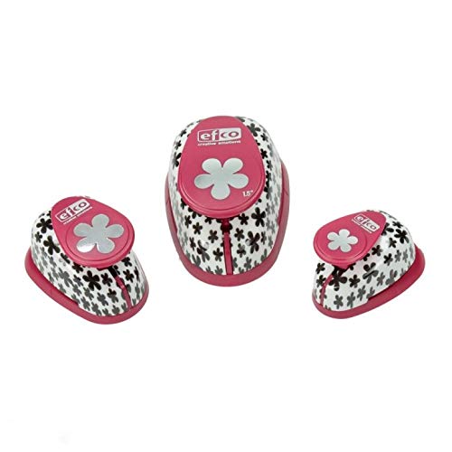 efco Design-Juego de Punzones (14 mm, 24 mm, 35 mm, 3 Unidades), Rosa, 20 x 10 x 4 cm