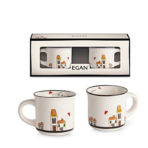 Egan Taza, cerámica esmaltada, Marfil, pequeño