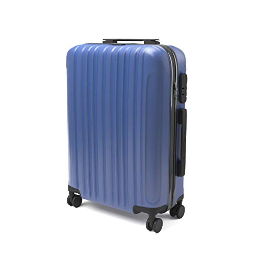 Eglemtek ABS Maleta Equipaje de mano cabina rígida ligera con 4 ruedas, 55cm ,trolley cáscara dura color azul