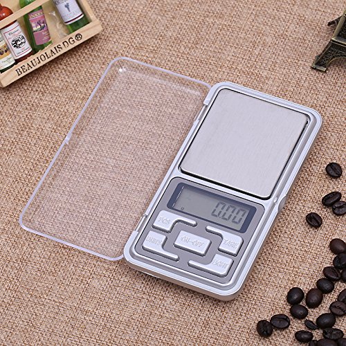 Eidyer Báscula de Bolsillo, con Tapa 200/0.01g Función Tara, Pantalla LCD fácil de Leer, pequeño Volume para joyería de Cocina, Drogas, té, Polvo de Hornear, café y Otros (200 x 0.01g)