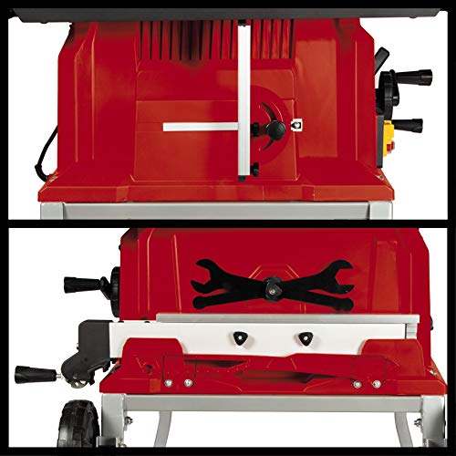 Einhell Sierra de mesa circular TE-TS 250 UF (máx. 2000 W, función de carro, Ø250 x Ø30 mm hoja, arranque suave, mesa de aluminio, ampliaciones de la mesa, tope paralelo/angulado)