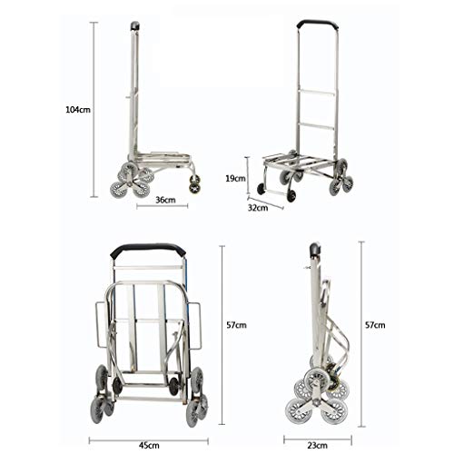 El Carro de la Compra Acero Inoxidable Puede Subir el Carro de manejo portátil Plegable de la Mano de Las escaleras