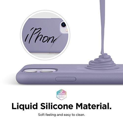 elago Funda Silicona líquida Compatible con Apple iPhone 11 (6.1") - Premium Silicone, Protección de Cuerpo Completo : Estructura de 3 Niveles, Labio Elevado para Pantalla y cámara (Gris Lavanda)