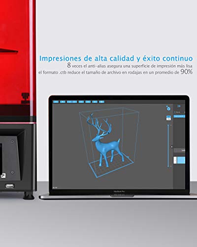 ELEGOO Mars Pro MSLA Impresora 3D de Fotocurado LCD UV con Fuente de luz LED de Matriz UV, Carbón Activado Incorporado, Impresión Fuera de Línea 11.5cm (L) x 6.5cm (W) x 15cm (H) Tamaño de Impresión