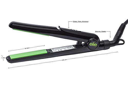 elie HS-039 Mini planchas del pelo de viaje, plancha alisadora cerámica con doble voltaje (verde neón)