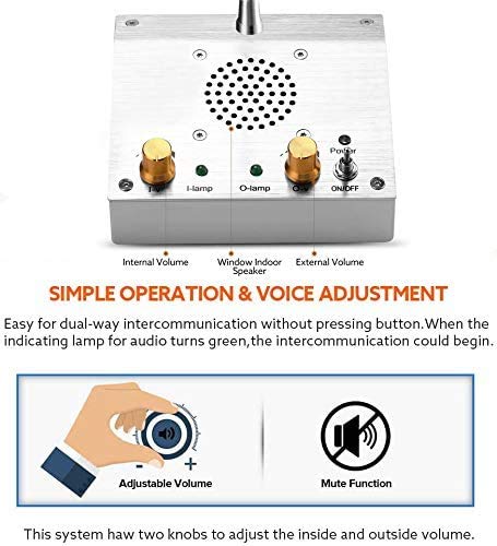 Elikliv Contador Intercomunicador Sistema Dual-Way Ventana Hablar a Través De Tienda Oficina Vidrio Altavoz Para Banco Hospital Bus Station y Mucho Más