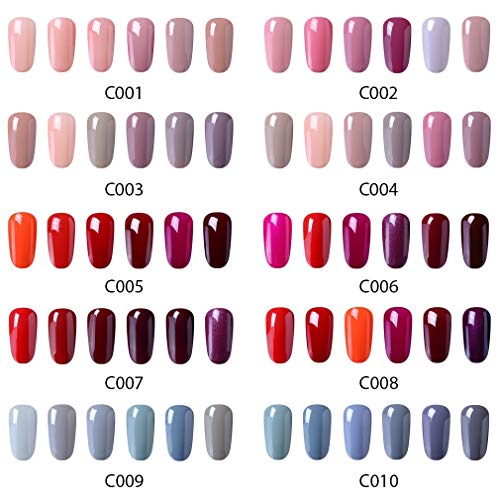 Elite99 Esmalte de Uñas, Esmaltes Semipermenentes para Uñas, 6pcs Kit de Uñas de Gel, Soak off Pintauñas de Colores para Manicura 10ml - Nude 001