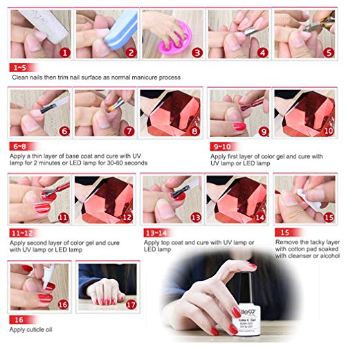 Elite99 Esmaltes Semipermanentes de Uñas en Gel UV LED, 6pcs Kit de Esmaltes de Uñas 10ml 019