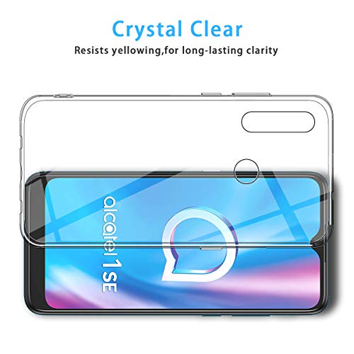 ELYCO Funda Cristal Compatible con Alcatel 1SE 2020, Carcasa Cristal Ultra Slim Flexible Suave Silicona TPU Bumper Clear Anti-arañazos Antigolpes Case Cover para Alcatel 1SE 2020-[Transparente]