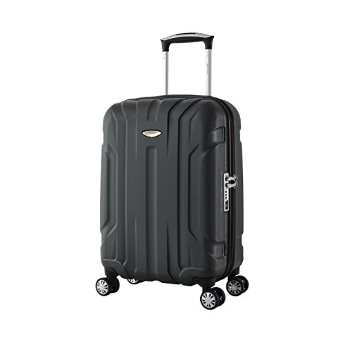 Eminent Maleta Cabina X-Tec 55cm 40L Ultra Ligera con 4 Ruedas multidireccionales Policarbonato Rígido, Candado TSA & Mango telescópico Negro