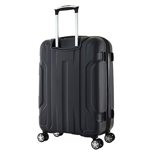 Eminent Maleta Cabina X-Tec 55cm 40L Ultra Ligera con 4 Ruedas multidireccionales Policarbonato Rígido, Candado TSA & Mango telescópico Negro