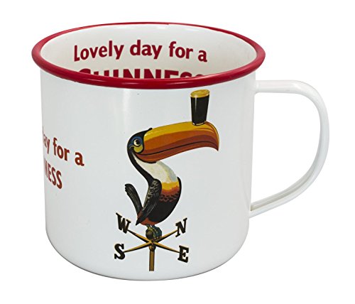 Enamel Toucan On Weathervane Design Mug with Lovely Day for a Guinness