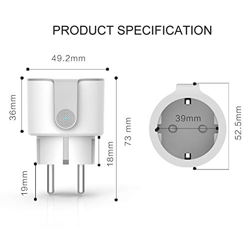 Enchufe Inteligente Wifi, Avatar Controls Enchufe WiFi con Control Remoto Función de Temporizador Compatible con Google Asistente, no se requiere Hub（2）