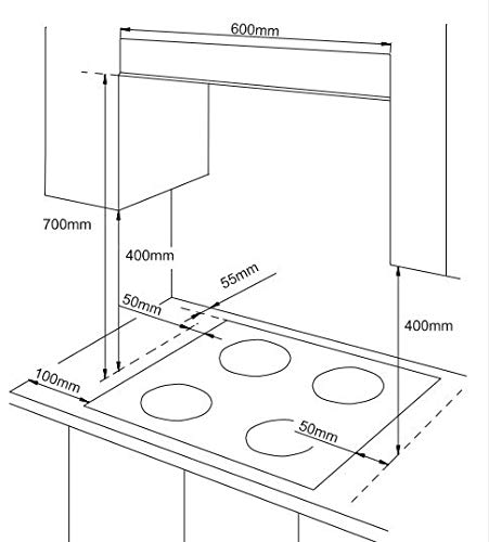 Encimera - Infiniton GAS419H, Gas, 4 fuegos, 60 cm, Seguridad termopar, Inox