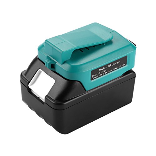 Energup 14.4V ~ 18V USB Adaptador - Complemento fuente de alimentación USB para batería Makita BL1830 BL1840 BL1850