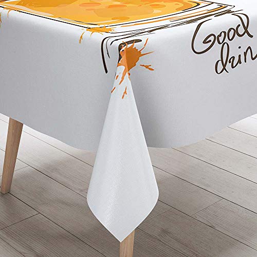 Enhome Mantel Mesa Rectangular Tela, Antimanchas Lavable Square Impresión 3D Girasol Poliéster Manteles para Cocina o Salón Comedor Decoración del Mesa (100x140cm,Naranja Zumo)