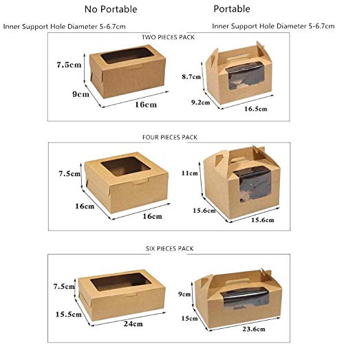 Envase Desechable Para Cupcakes , Tartas De Cartucho De 30 Miembros, Caja De Papel Kraft Para Pasteles, Bandeja Para Mini Pasteles, 6 Tabletas